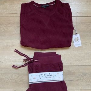 PJ SALVAGE ski Jammie set, Cranberry